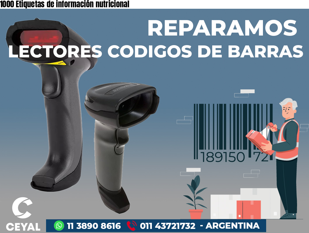 1000 Etiquetas de información nutricional