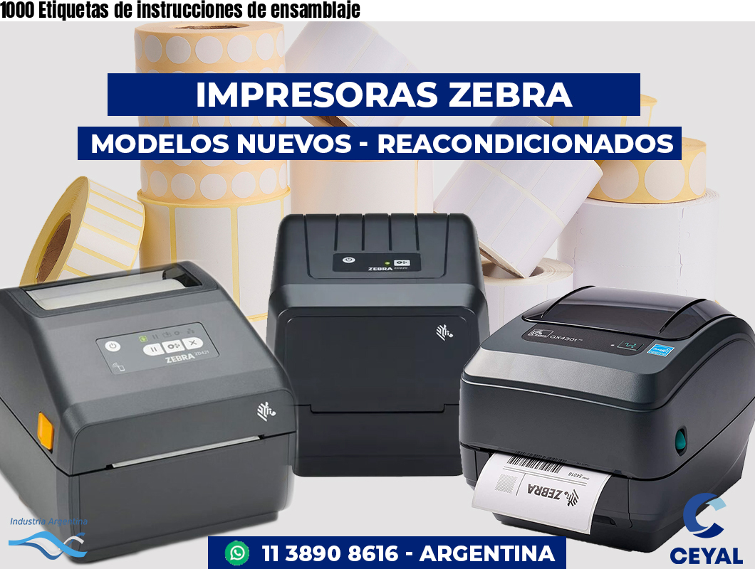 1000 Etiquetas de instrucciones de ensamblaje