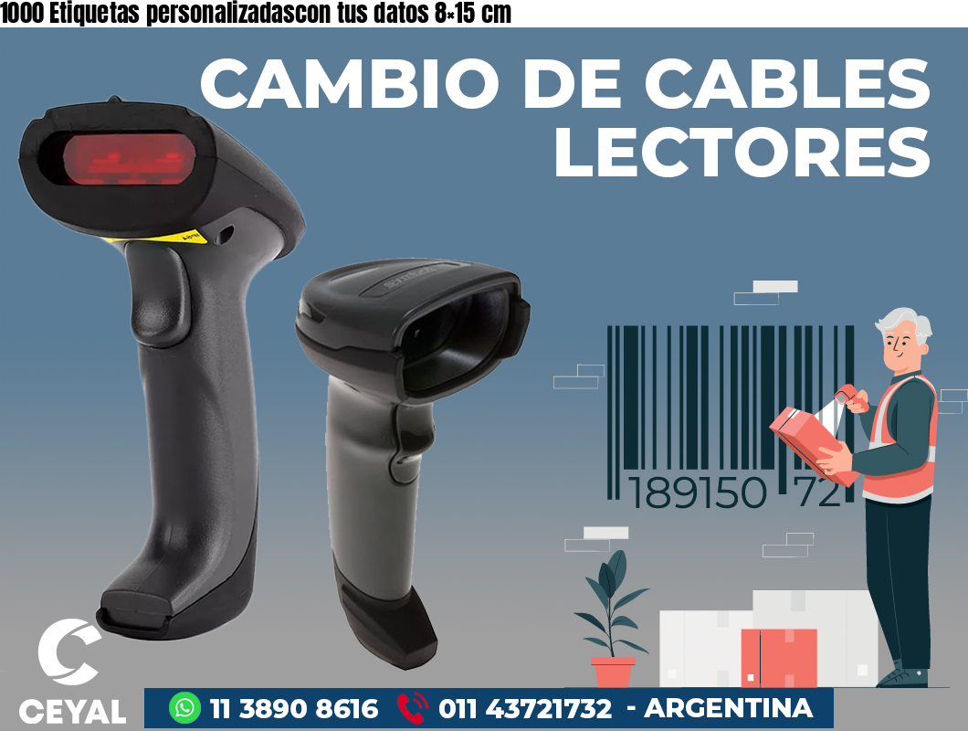 1000 Etiquetas personalizadascon tus datos 8×15 cm