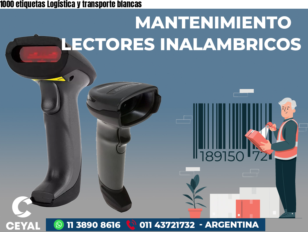 1000 etiquetas Logística y transporte blancas