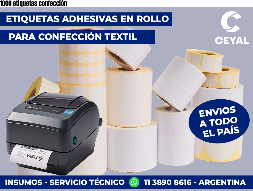 1000 etiquetas confección