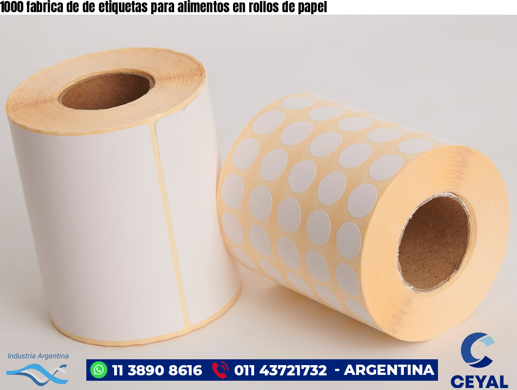 1000 fabrica de de etiquetas para alimentos en rollos de papel