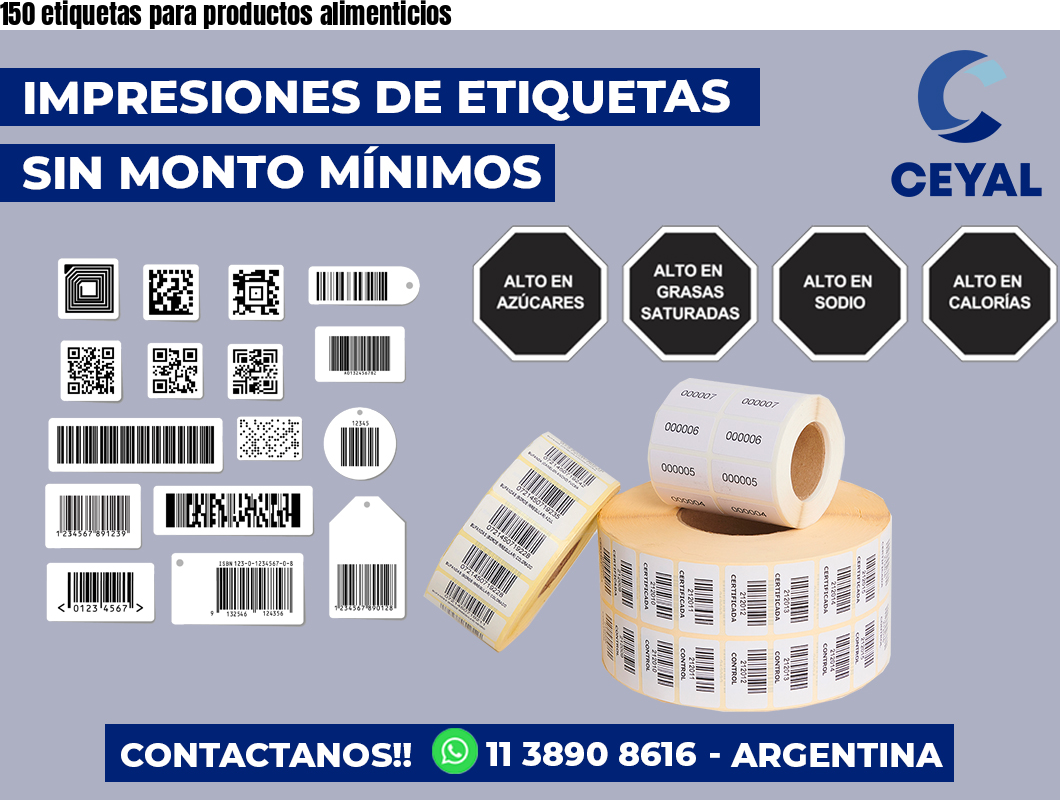 150 etiquetas para productos alimenticios