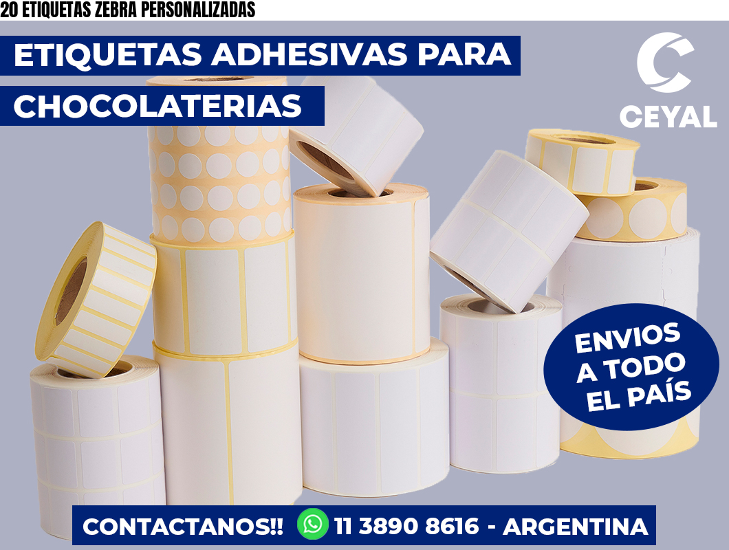 20 ETIQUETAS ZEBRA PERSONALIZADAS