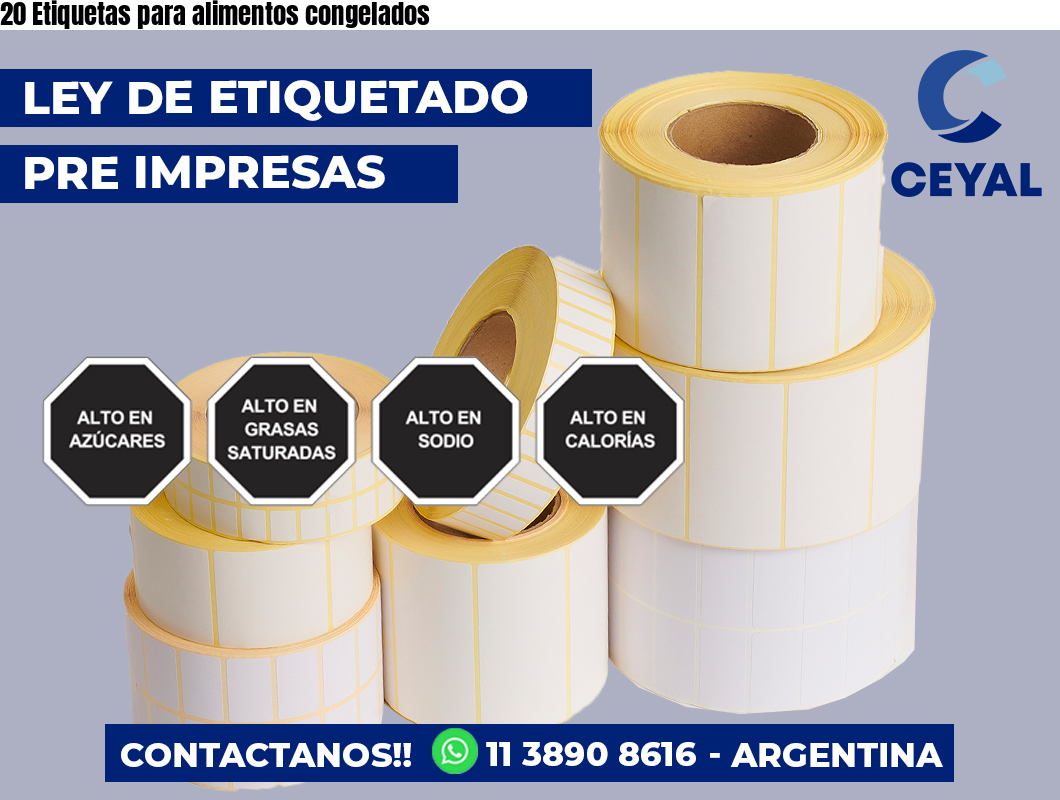20 Etiquetas para alimentos congelados