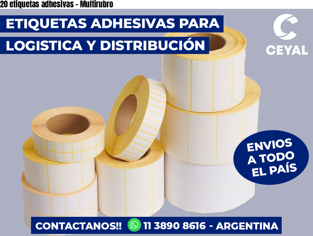 20 etiquetas adhesivas – Multirubro