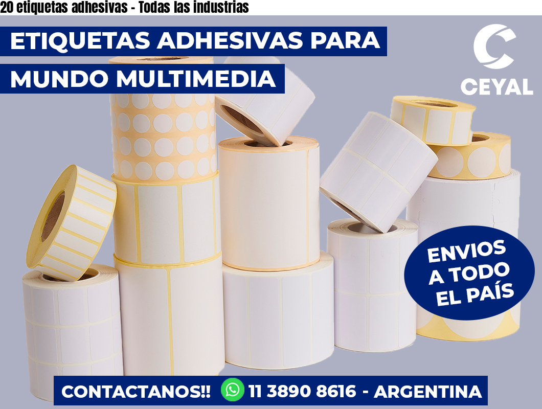 20 etiquetas adhesivas - Todas las industrias