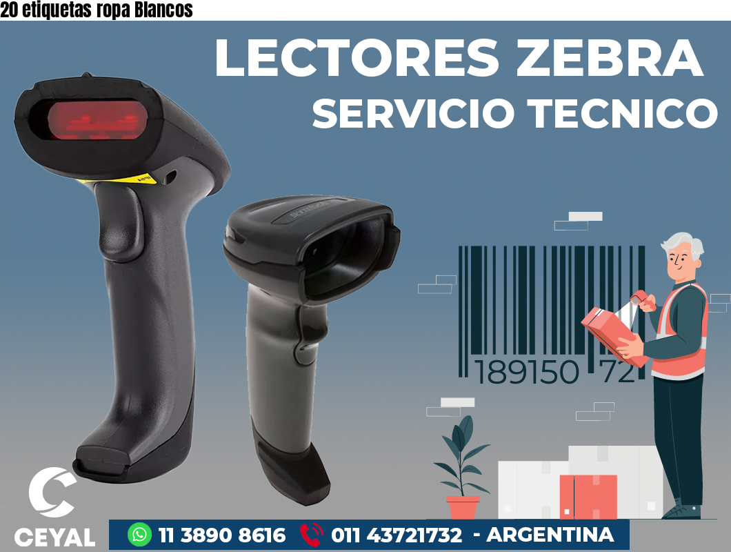 20 etiquetas ropa Blancos