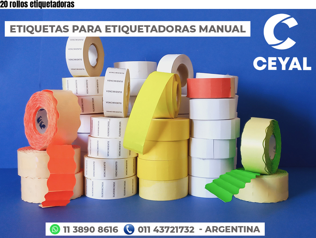 20 rollos etiquetadoras