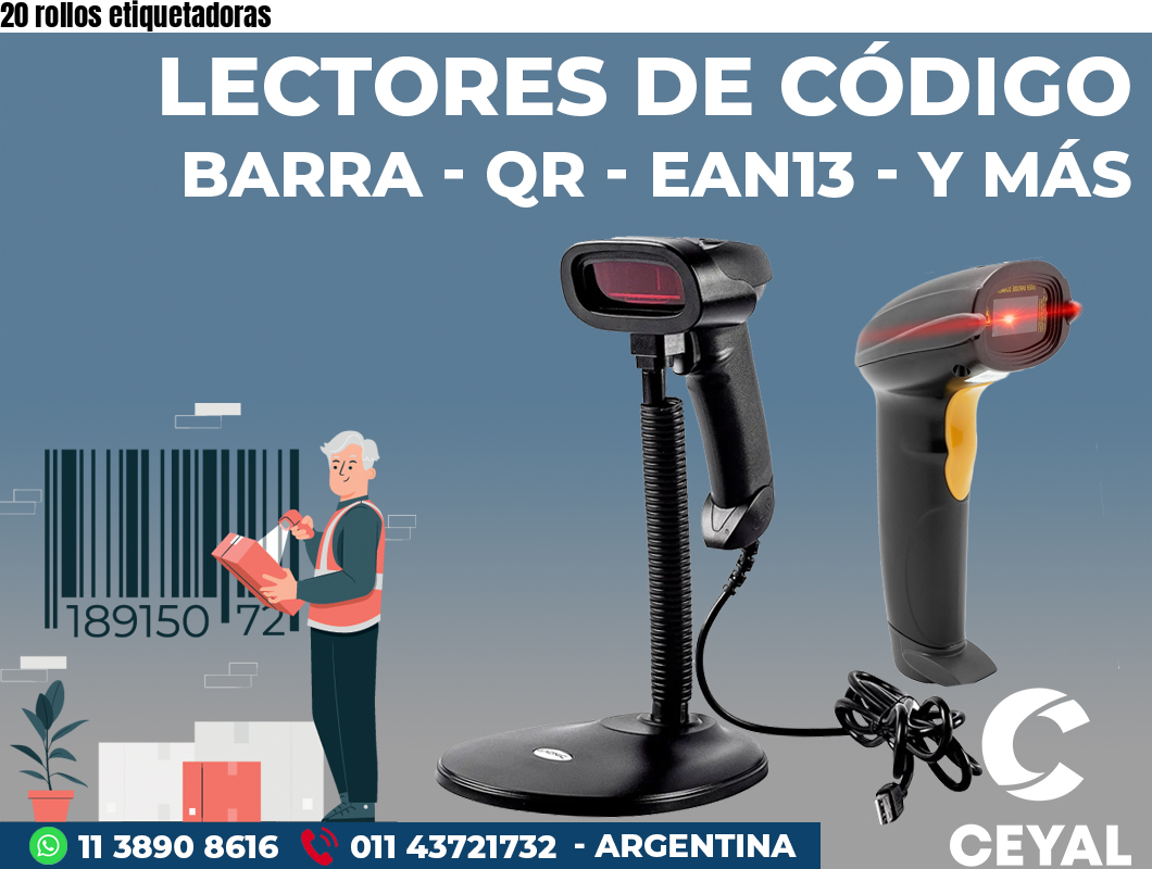20 rollos etiquetadoras