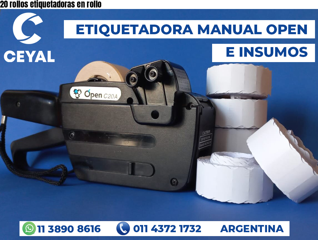 20 rollos etiquetadoras en rollo