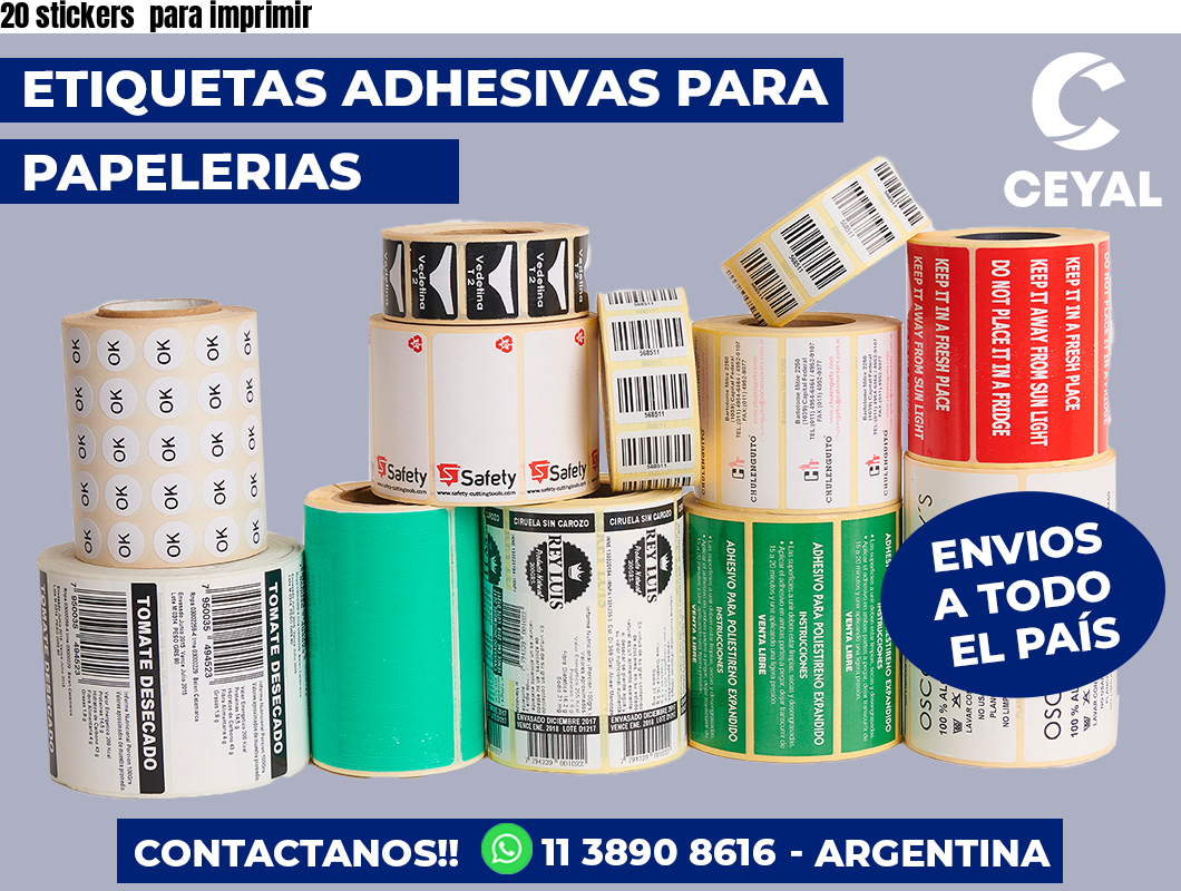 20 stickers  para imprimir