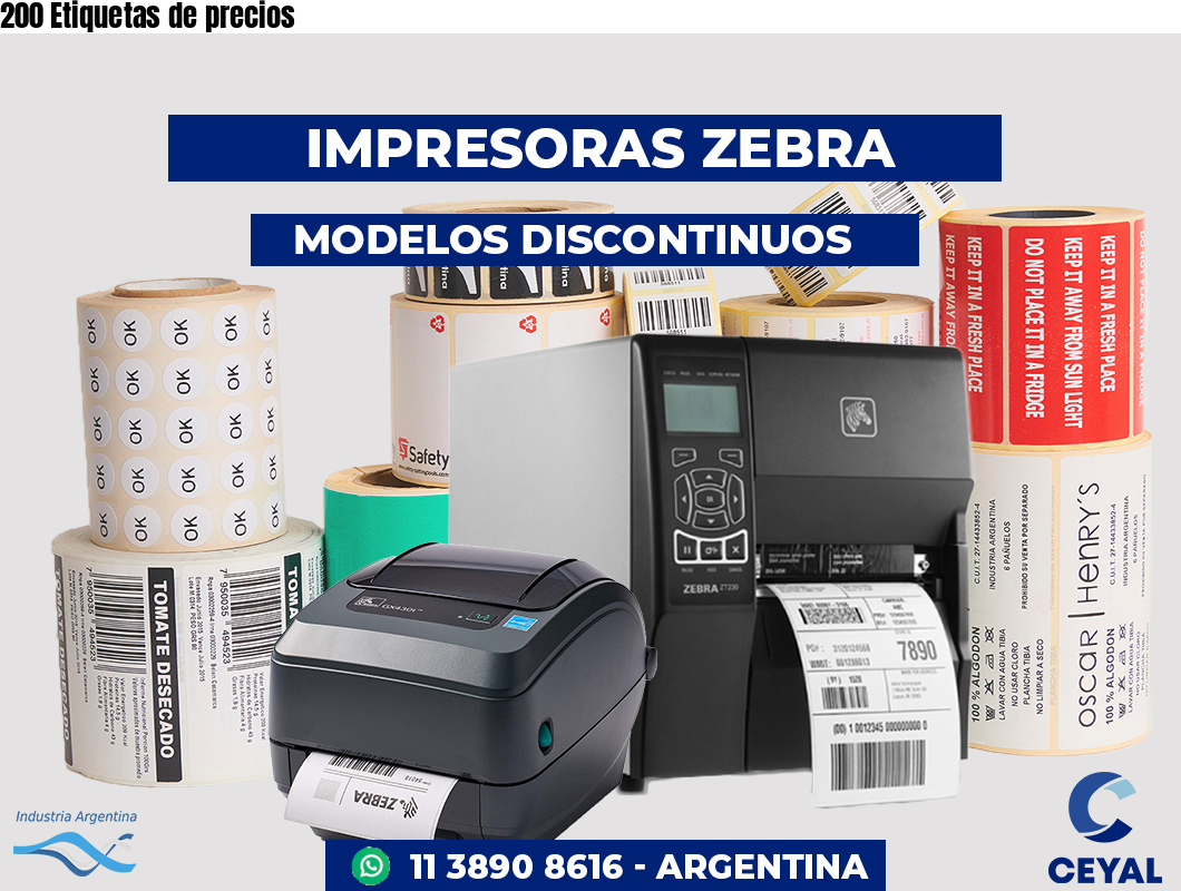 200 Etiquetas de precios