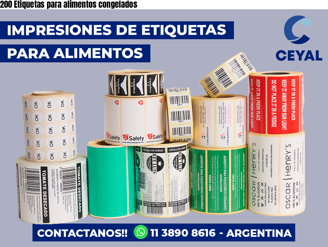 200 Etiquetas para alimentos congelados