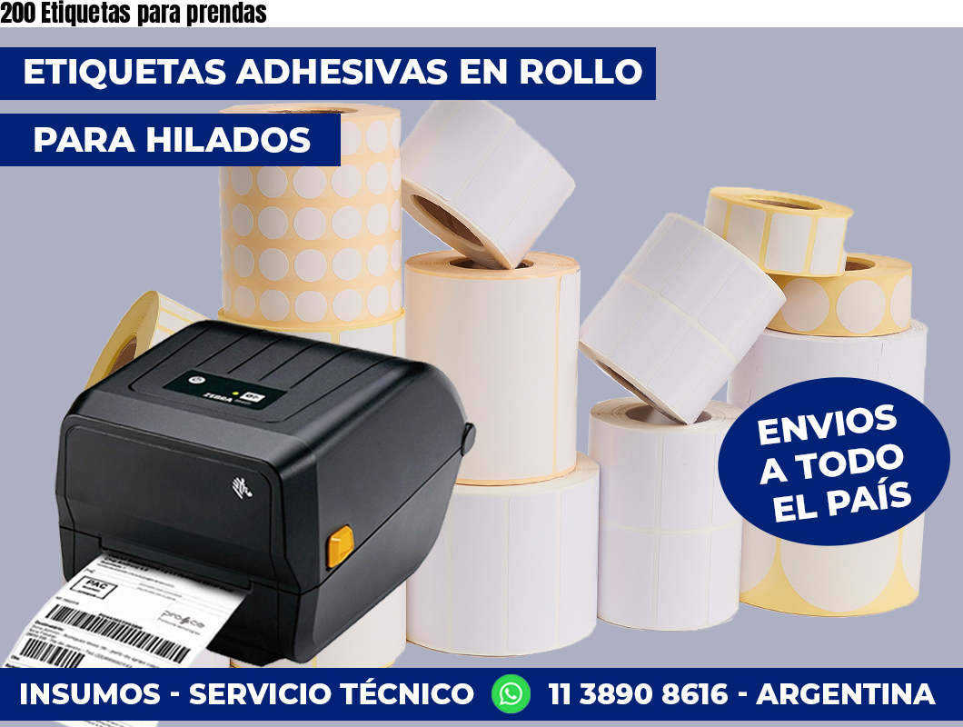 200 Etiquetas para prendas