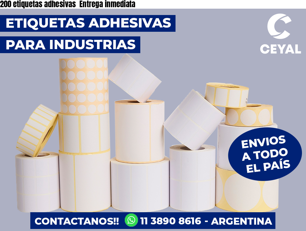 200 etiquetas adhesivas  Entrega inmediata