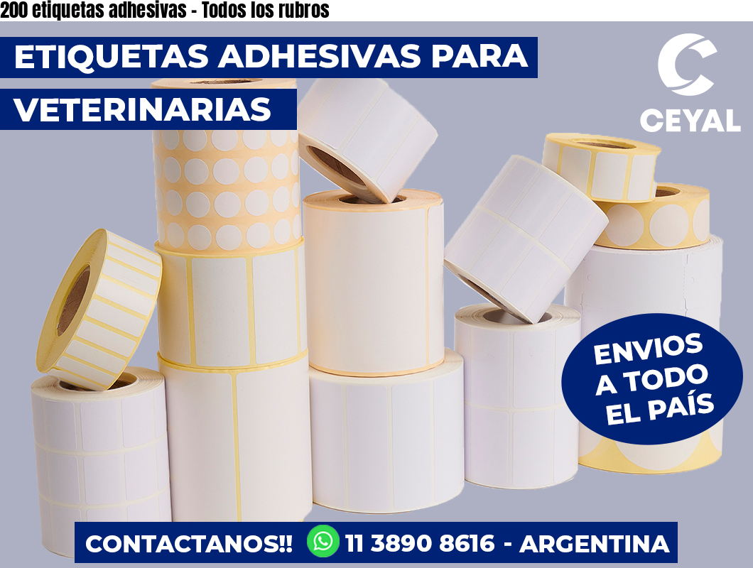200 etiquetas adhesivas - Todos los rubros