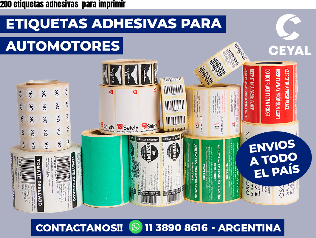 200 etiquetas adhesivas  para imprimir