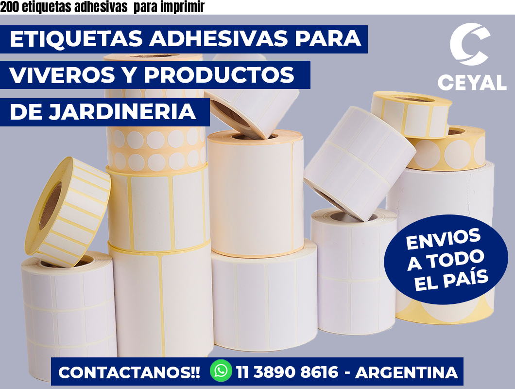 200 etiquetas adhesivas  para imprimir