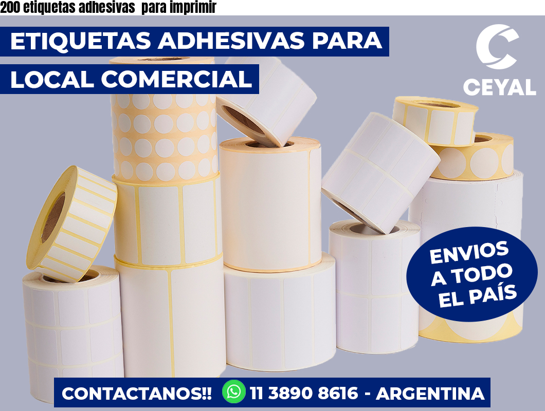 200 etiquetas adhesivas  para imprimir