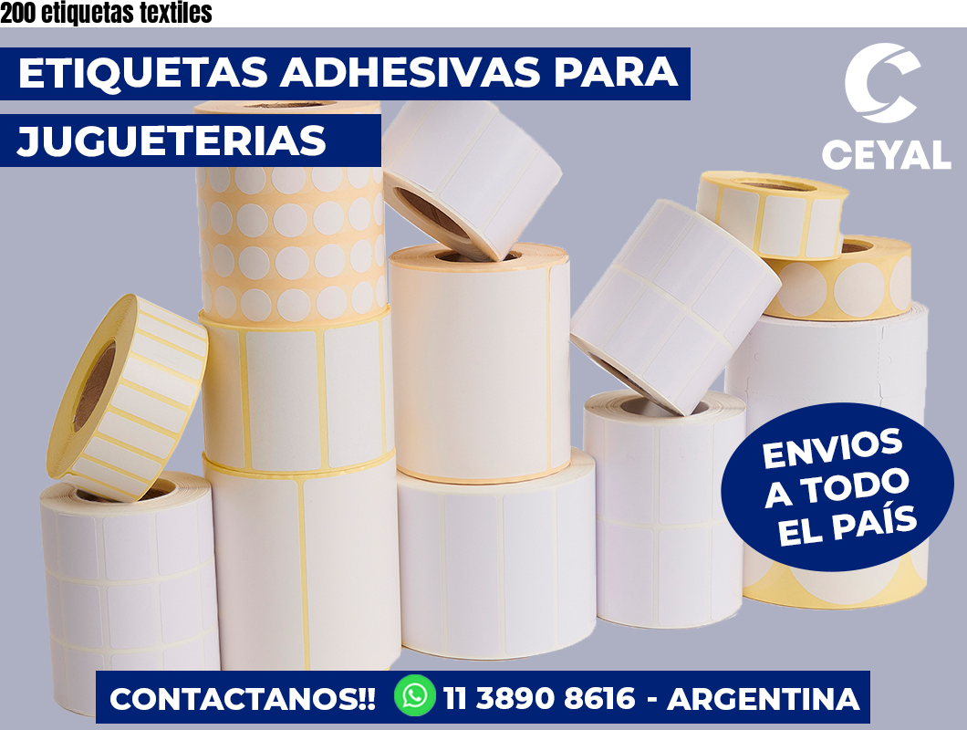 200 etiquetas textiles