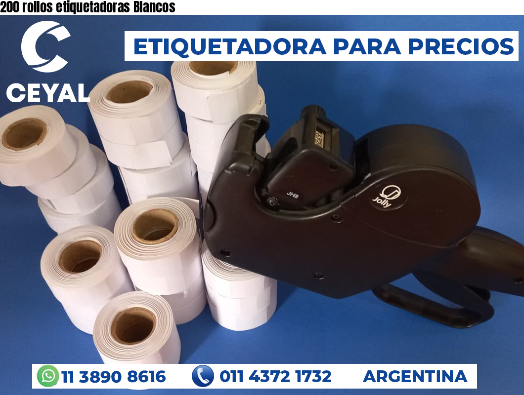 200 rollos etiquetadoras Blancos