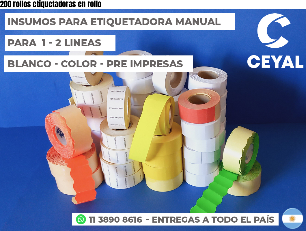 200 rollos etiquetadoras en rollo