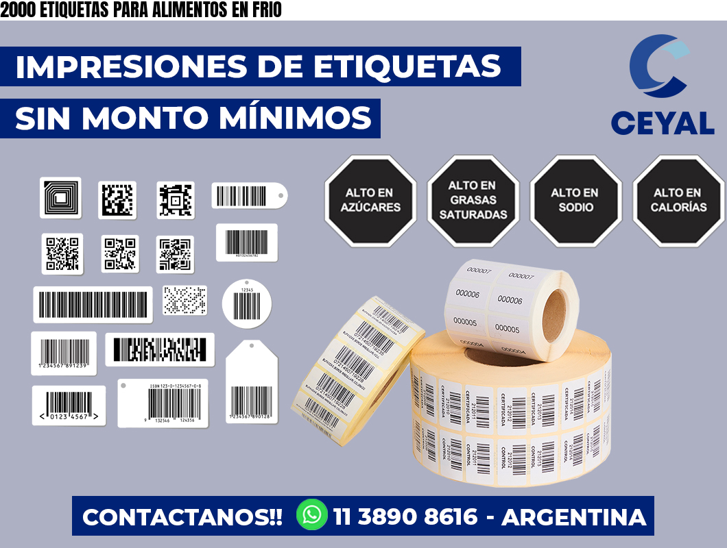 2000 ETIQUETAS PARA ALIMENTOS EN FRIO