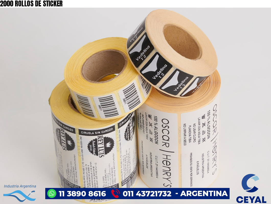 2000 ROLLOS DE STICKER