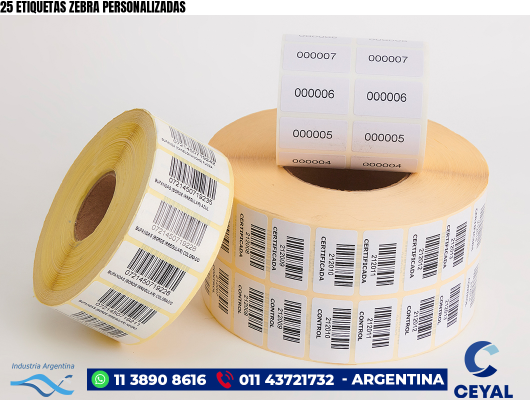 25 ETIQUETAS ZEBRA PERSONALIZADAS