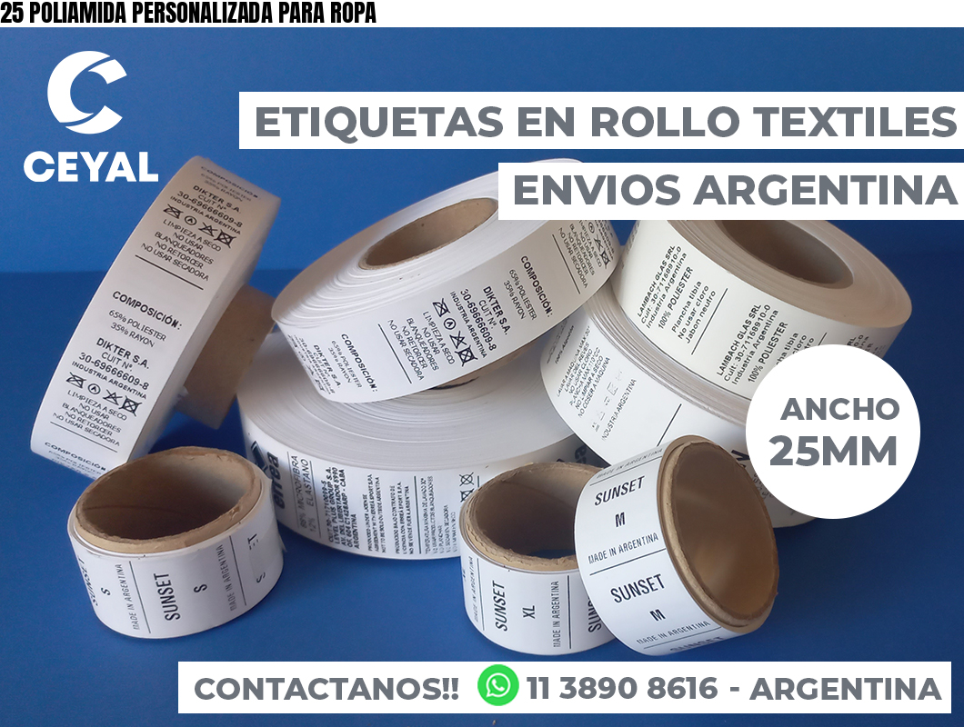 25 POLIAMIDA PERSONALIZADA PARA ROPA