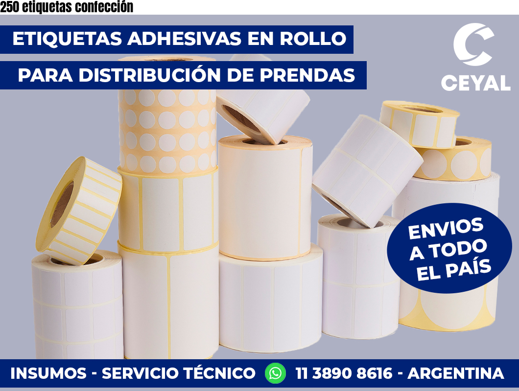 250 etiquetas confección