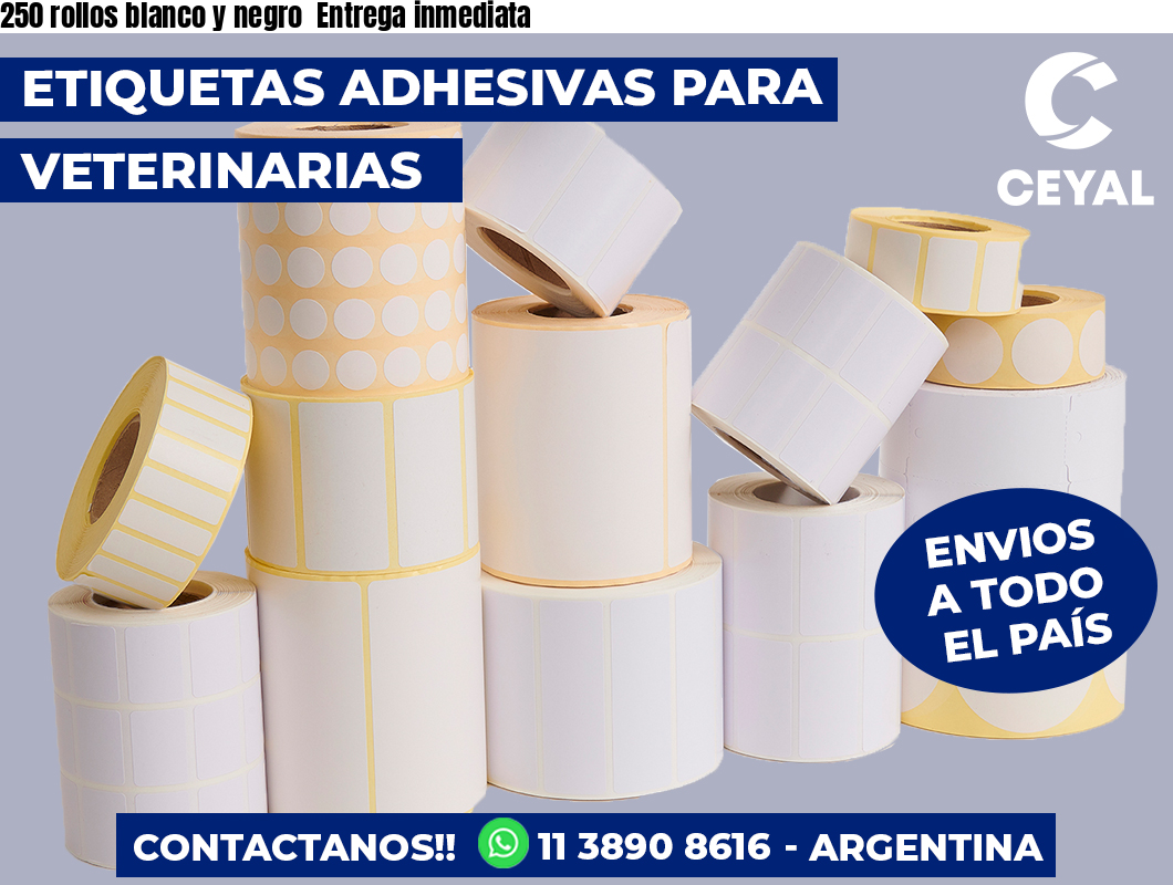 250 rollos blanco y negro  Entrega inmediata