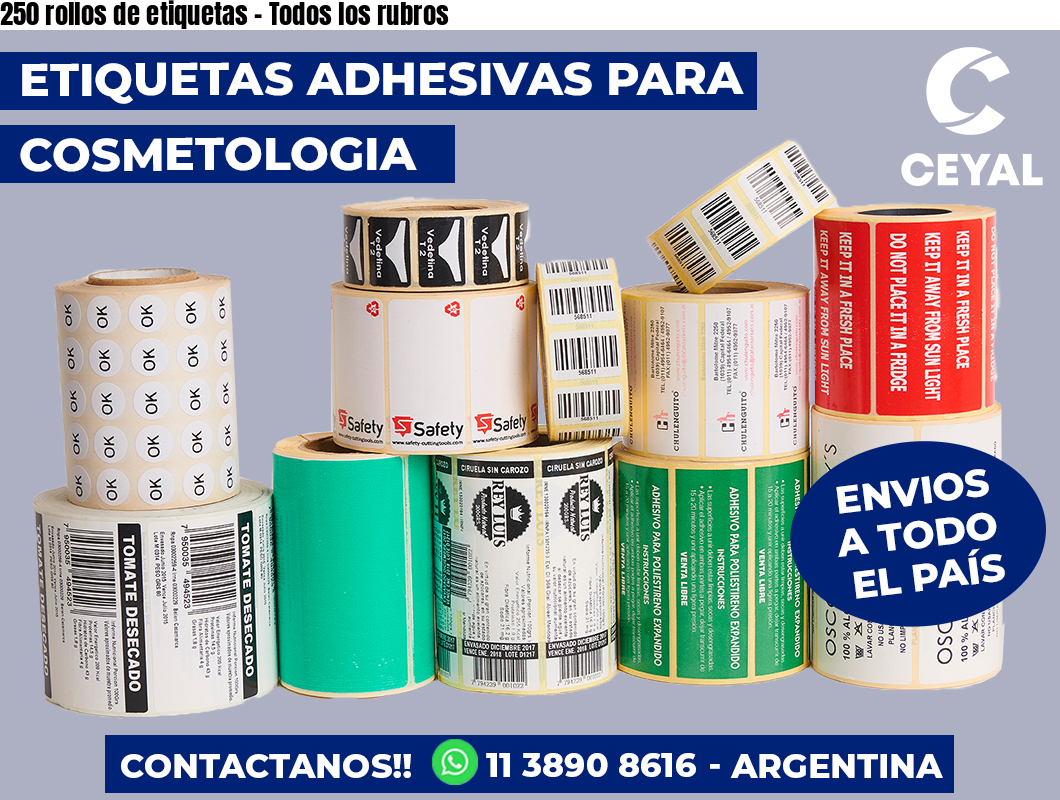 250 rollos de etiquetas – Todos los rubros