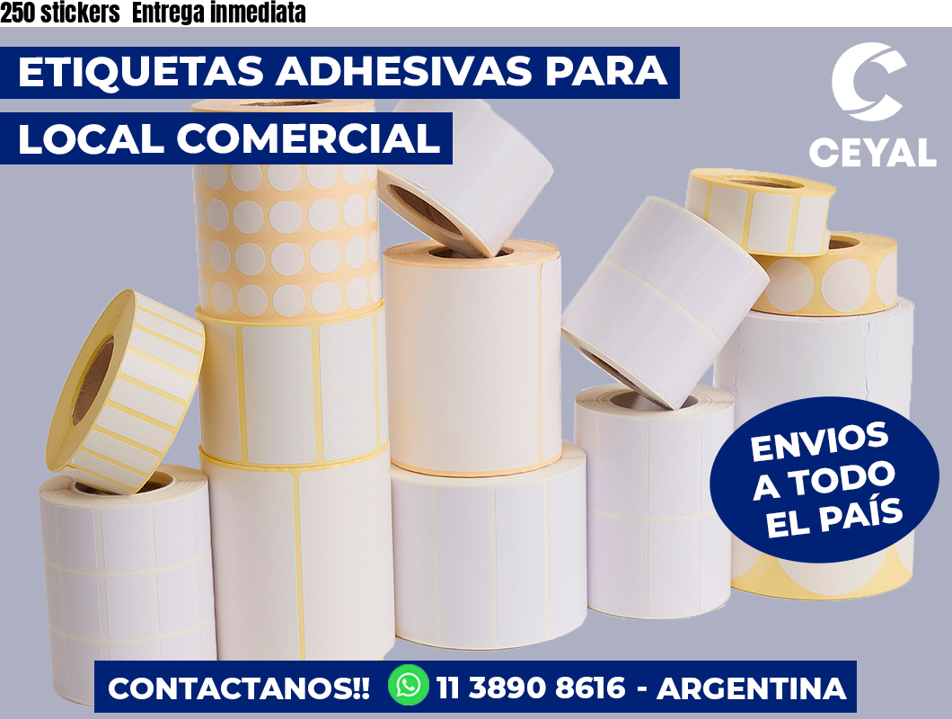 250 stickers  Entrega inmediata