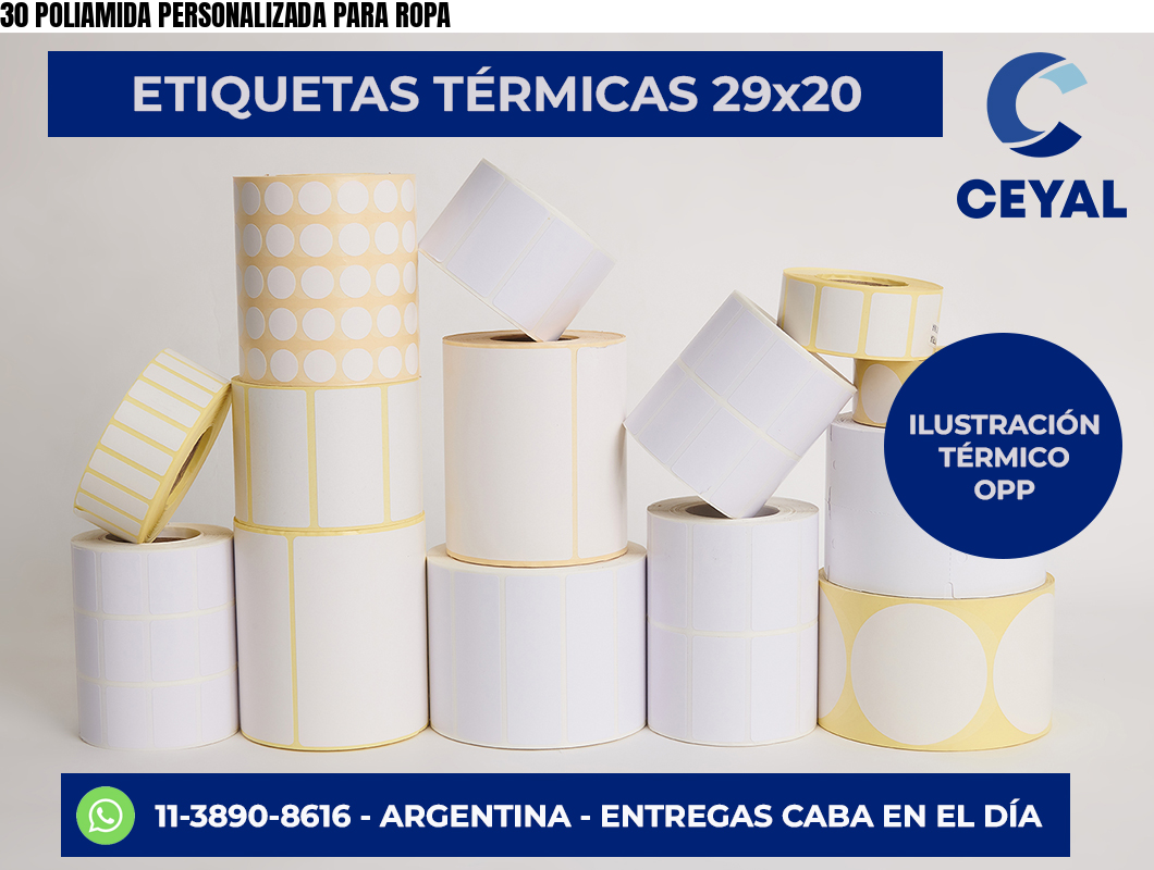 30 POLIAMIDA PERSONALIZADA PARA ROPA