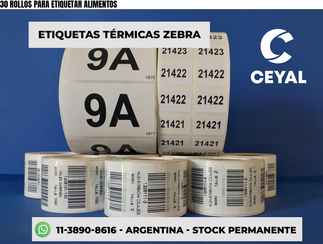30 ROLLOS PARA ETIQUETAR ALIMENTOS