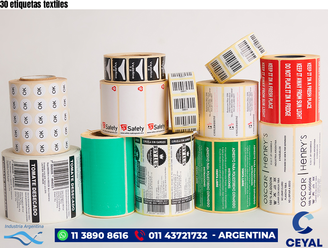 30 etiquetas textiles