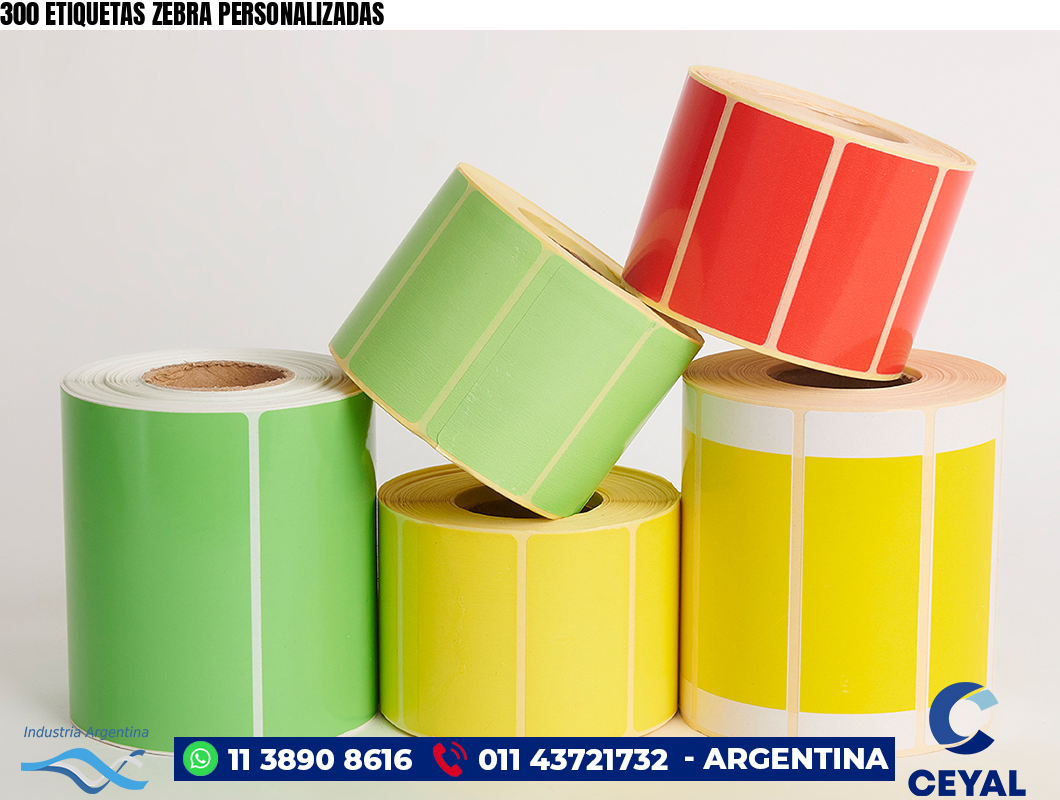 300 ETIQUETAS ZEBRA PERSONALIZADAS