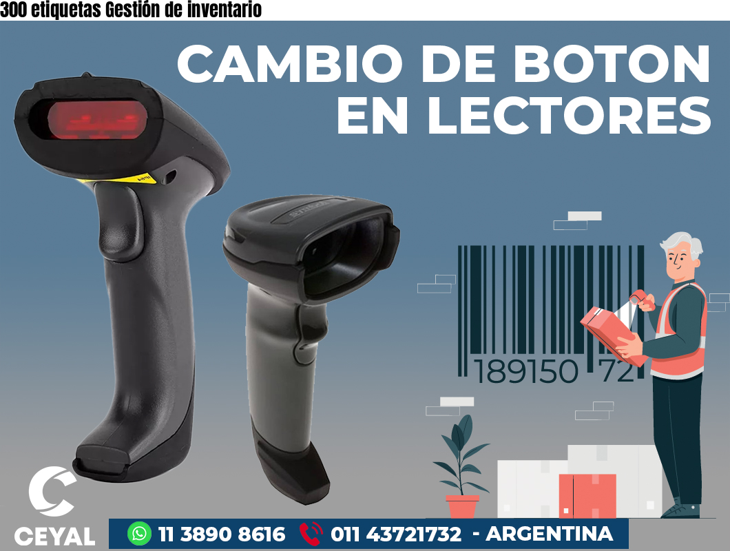 300 etiquetas Gestión de inventario