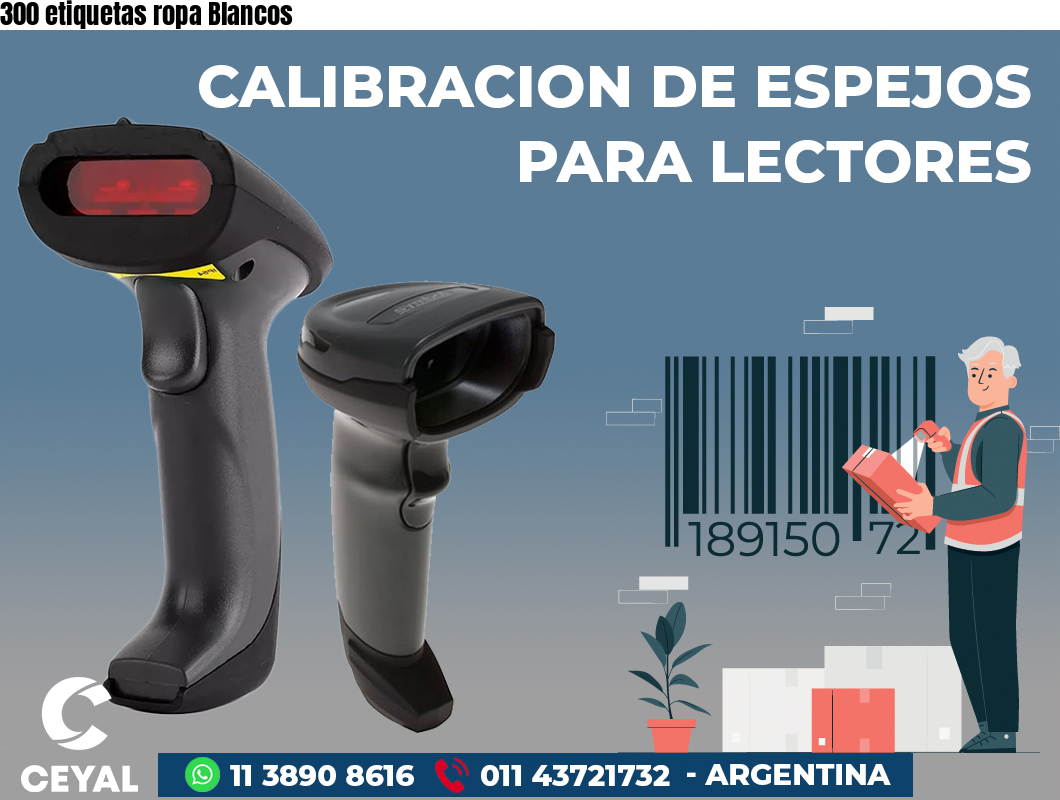 300 etiquetas ropa Blancos