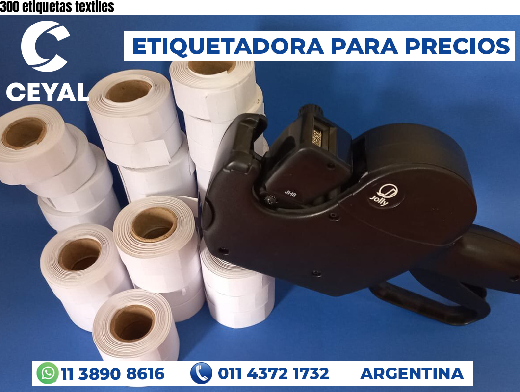 300 etiquetas textiles