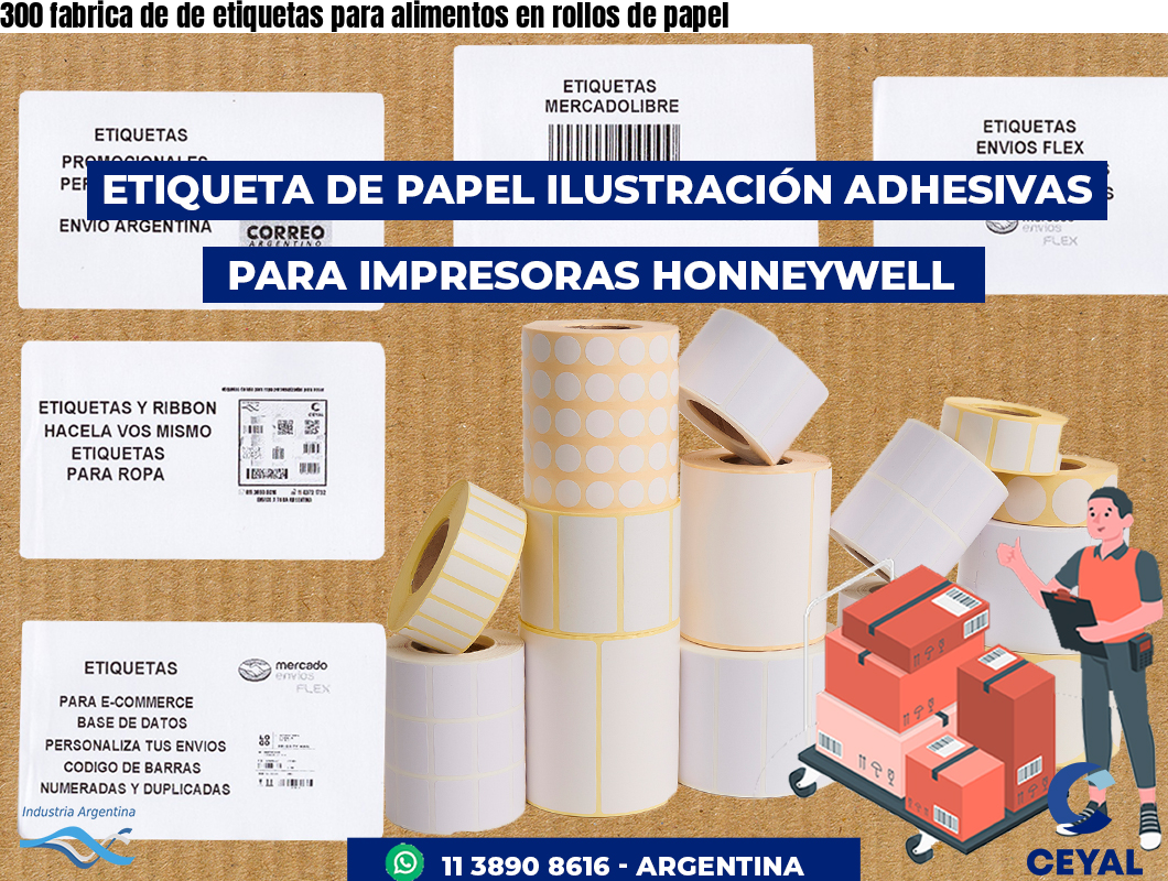 300 fabrica de de etiquetas para alimentos en rollos de papel