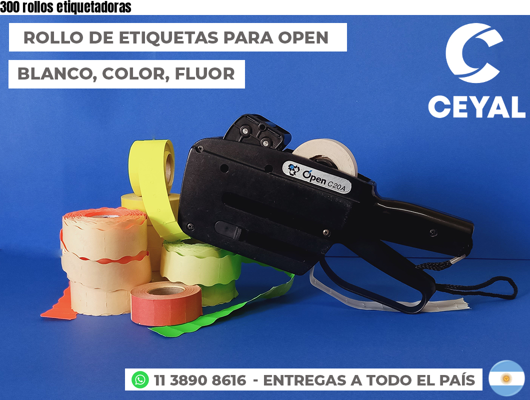 300 rollos etiquetadoras