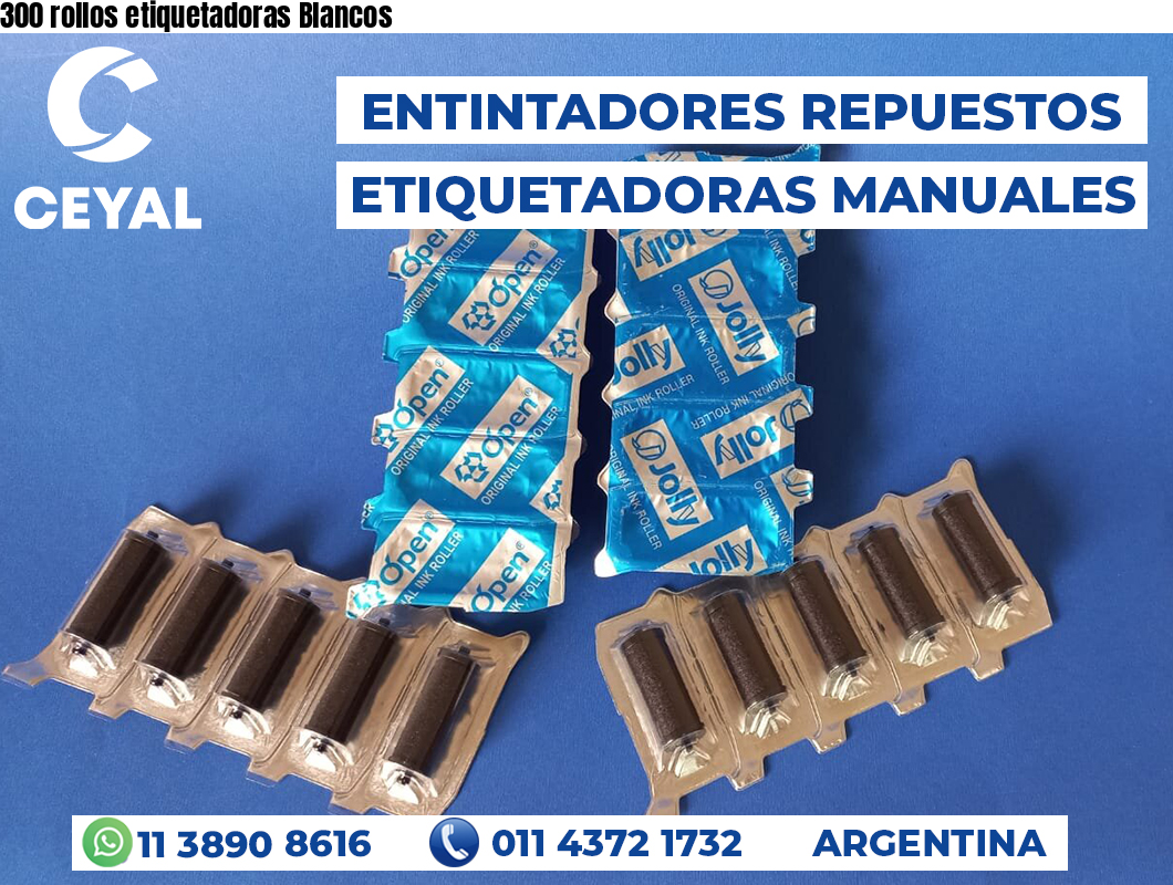 300 rollos etiquetadoras Blancos