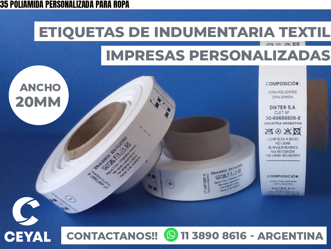 35 POLIAMIDA PERSONALIZADA PARA ROPA