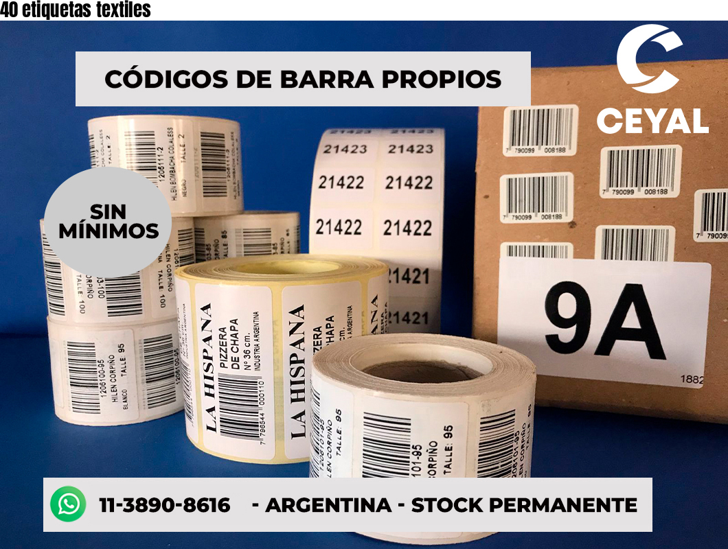 40 etiquetas textiles