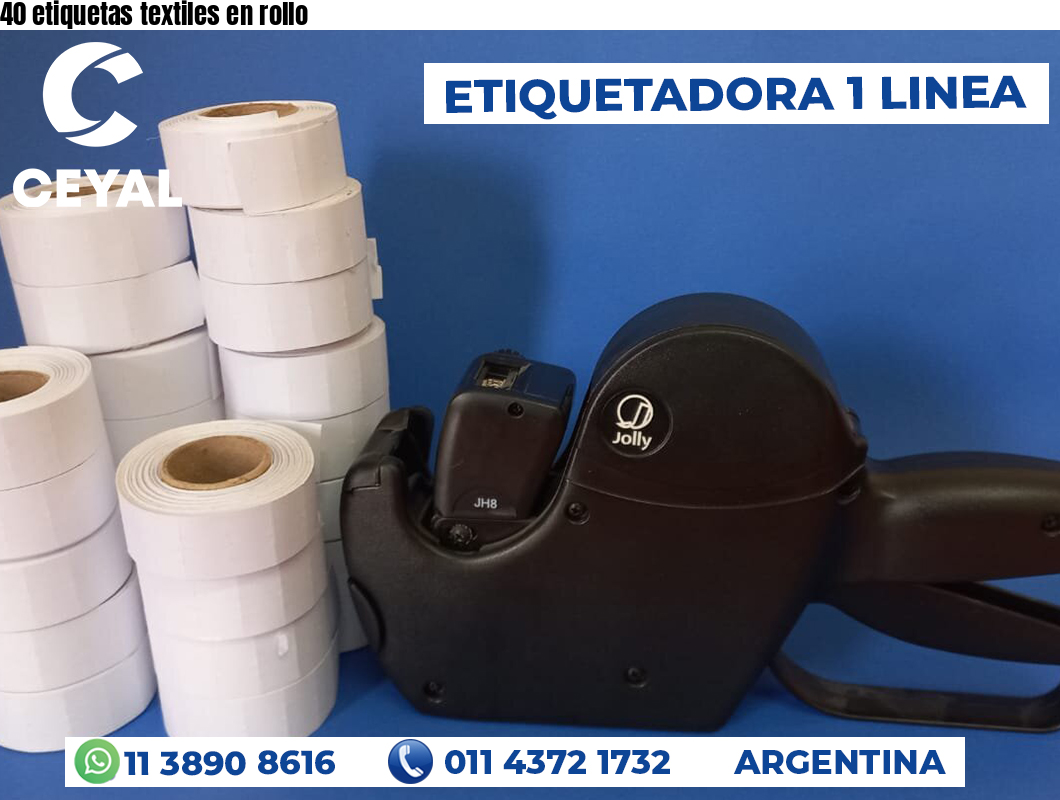 40 etiquetas textiles en rollo