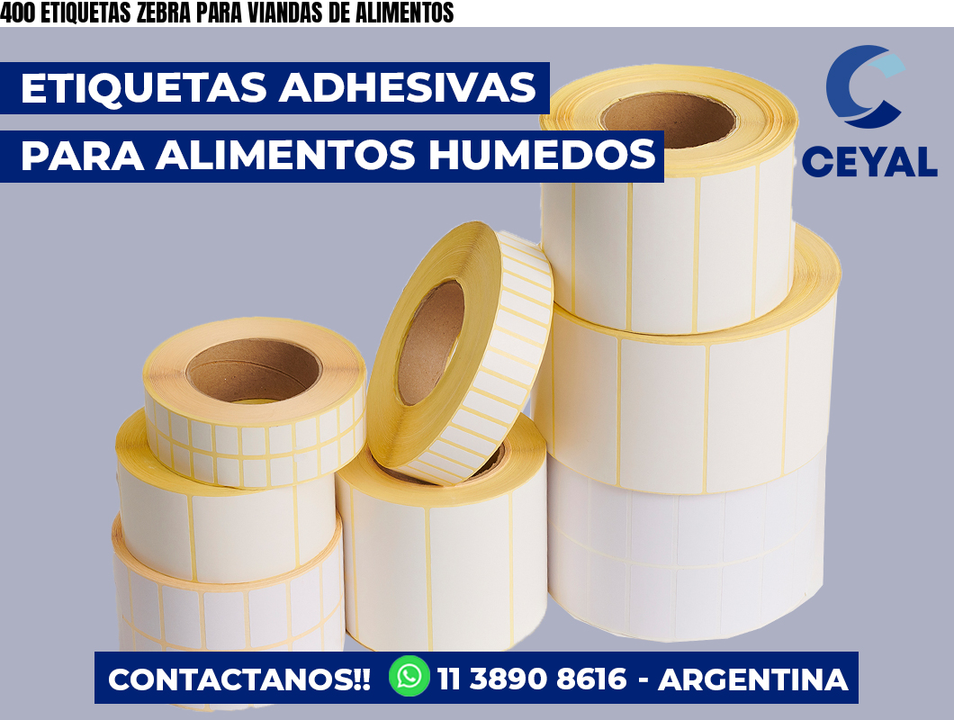 400 ETIQUETAS ZEBRA PARA VIANDAS DE ALIMENTOS