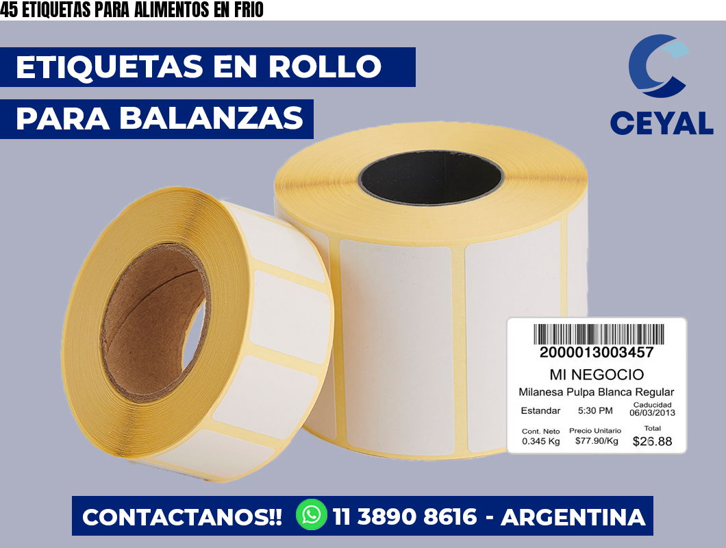 45 ETIQUETAS PARA ALIMENTOS EN FRIO